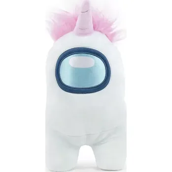 plyšák Bílý Amongus - plyšová postavička ze hry Among us (Unicorn Amongus - 30 cm)
