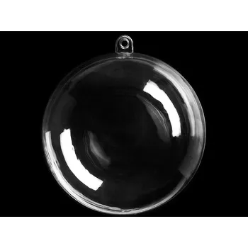Vánoční ozdoba Plastová koule Ø12 cm dvoudílná transparent 6 ks