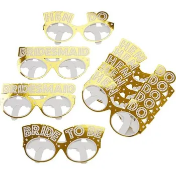 Party dekorace Neviti - Sada 8 papírových sklenic zlatých - Woo Hoo Hen Do -