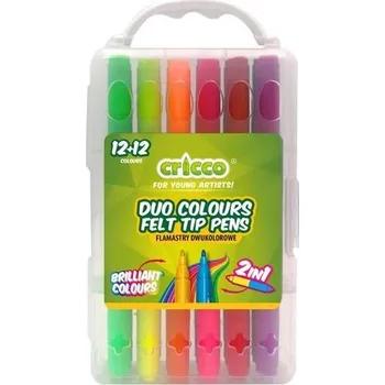 Cricco Oboustranné fixy Cricco, 12 ks, sada 24 barev