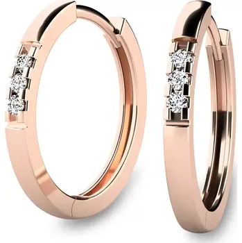 Náušnice Dámské náušnice růžové zlato 585/1000 přírodní diamant G/SI kruhy 10986-CV-DIA