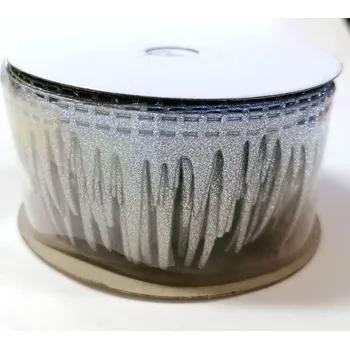 Stuha Stuha samolepící, rampouchy, STŘÍBRNÁ, 4cmx4,5m/bal.