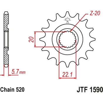 Řetězová sada pro motocykl JT řetězové kolo přední 2103 13 YAMAHA YZF 250 01-25, YZ 125 05-25, WR 250F 01-25 (ORGY.) (210313JT) (řetěz 520) (JT řetězové kolo přední 2103 13 YAMAHA YZF 250 01-25, YZ 125 05-25, WR 250F 01-25 (ORGY.) (210313JT) (řetěz 520))