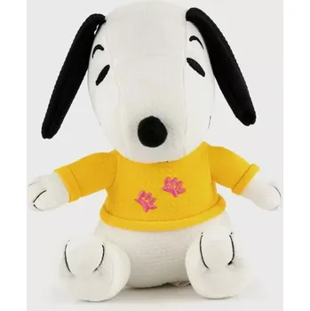 plyšák Snoopy ve žlutém tričku - plyšová postavička z pohádek Snoopy (Snoopy -28 cm)