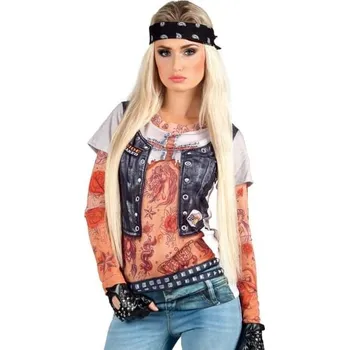 Karnevalový kostým Boland - Dámský top sexy motorkářka - M