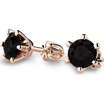 Náušnice Dámské náušnice růžové zlato 585/1000 přírodní diamant 0.820 ct černé 10990-CV-DIA-Black