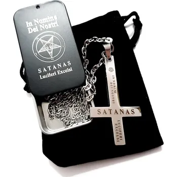 Vojenské psí známky Náhrdelník - Obrácený kříž - In Nomine - Limitovaná Edice