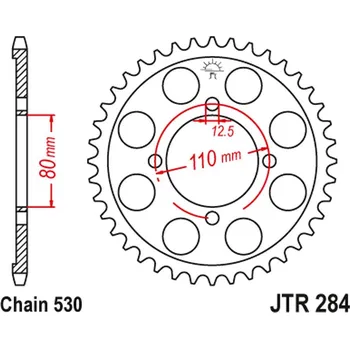 Řetězová sada pro motocykl JT rozeta 284 45 HONDA CB 650 Z,A,B,C 79-82 (28445JT) (řetěz 530) (JT rozeta 284 45 HONDA CB 650 Z,A,B,C 79-82 (28445JT) (řetěz 530))