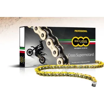 Řetězová sada pro motocykl REGINA hnací řetěz 520RX3 (112-článků) MOTOCROSS do 500 ccm OFF ROAD zlatá spona (135RX3/009) (bez O-kroužků) (REGINA hnací řetěz 520RX3 (112-článků) MOTOCROSS do 500 ccm OFF ROAD zlatá spona (135RX3/009) (bez O-kroužků))