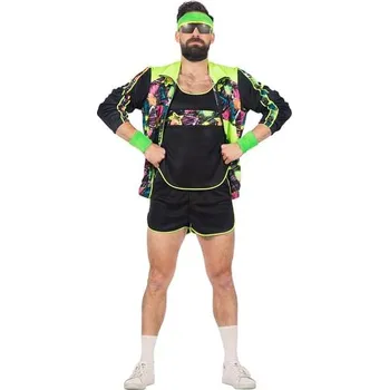 Karnevalový kostým Wilbers - Kostým na aerobik z 80. let pro muže - L-XL