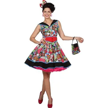 Karnevalový kostým Wilbers - Dámský kostým elegantní pop art - S-M