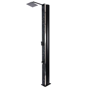 Zahradní sprcha Solární sprcha ATLAS ČERNÉ ZRCADLO s oplachem nohou (40 L)