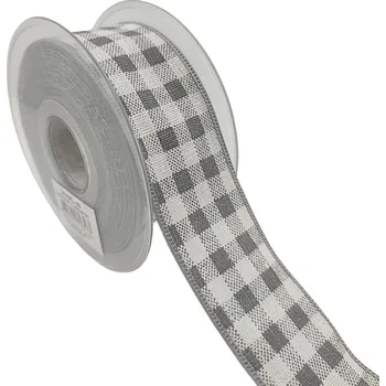 Stuha Stuha, kárová - šedobílá, 3,8 cm, návin 10m/bal.