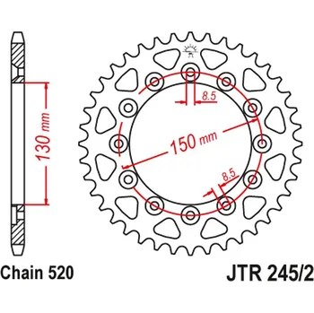 Řetězová sada pro motocykl JT rozeta 270 39 YAMAHA WR 250R 08-20 (27039JT) (JTR245/2.40) (řetěz 520) (JT rozeta 270 39 YAMAHA WR 250R 08-20 (27039JT) (JTR245/2.40) (řetěz 520))
