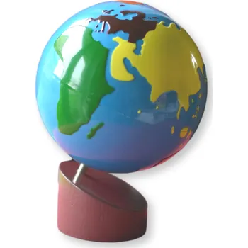 Dřevěná hračka Moyo Montessori Glóbus - barevné kontinenty