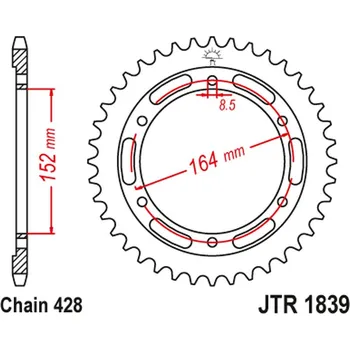 Motodíl JT rozeta 841 56 YAMAHA SR 400 (2RD) 91-00, SR 500 91-00 (84156JT) (řetěz428) (JT rozeta 841 56 YAMAHA SR 400 (2RD) 91-00, SR 500 91-00 (84156JT) (řetěz428))