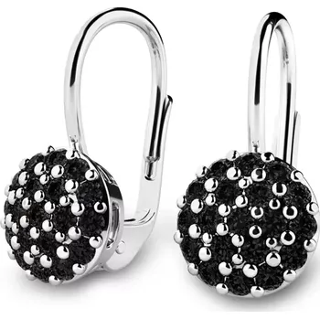 Náušnice Dámské náušnice bílé zlato 585/1000 přírodní diamant 10955-B-Black