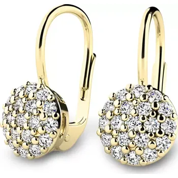 Náušnice Dámské náušnice žluté zlato 585/1000 přírodní diamant G/SI 10955-ZL-DIA