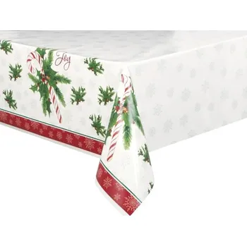 Koktejlová dekorace Unique - Čtvercový ubrus s cukrátkem - Candy Cane Christmas -