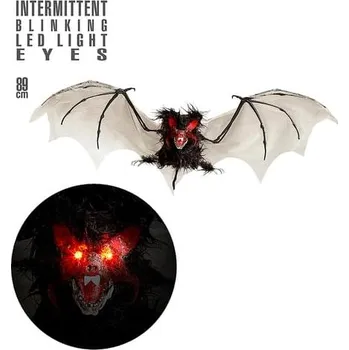 Party dekorace Widmann - Netopýr s blikajícíma LED očima -