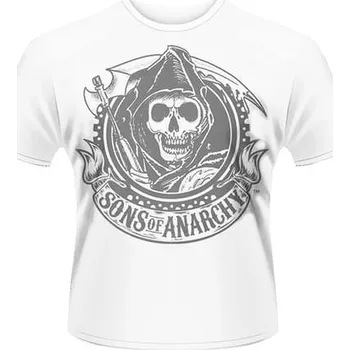 Karnevalový doplněk Plastic Head Distribution - Tričko Zákon gangu (Sons of Anarchy) Reaper bilé - XL