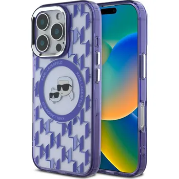 Náhradní kryt pro mobilní telefon Karl Lagerfeld IML Monogram K&CH Heads MagSafe zadní kryt pro iPhone 16 Pro Purple