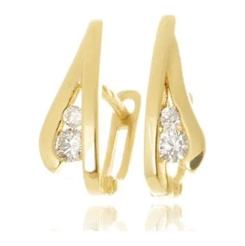 Náušnice Dámské náušnice ze žlutého zlata se zirkony NA1740F + DÁREK ZDARMA