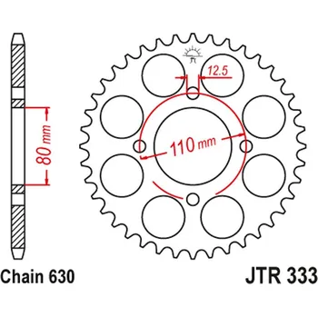 Řetězová sada pro motocykl JT rozeta 333 38 HONDA CB 750 F 77-80 (33338JT) (řetěz630) (JT rozeta 333 38 HONDA CB 750 F 77-80 (33338JT) (řetěz630))