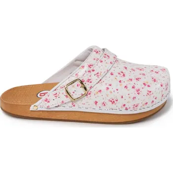 Dámská zdravotní obuv Buxa Dřeváky pro fit postavu CE2 - růžové květy Velikost: 38