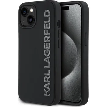 Náhradní kryt pro mobilní telefon Karl Lagerfeld 3D Rubber Glitter Logo zadní kryt pro iPhone 14 Black