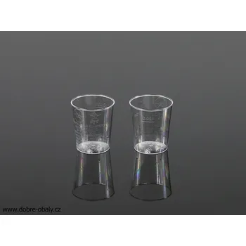 Jednorázové nádobí Odlivky na alkohol 0,02 l krystal PS - Odlivky na alkohol 0,02 l