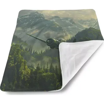 deka Sablio Dětská deka pro miminko Bojové letadlo v horách - 80x100 cm