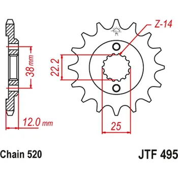 Motodíl JT řetězové kolo přední 495 15 DUCATI PASO sport 750 86-90 (49515JT) (řetěz 520) (JT řetězové kolo přední 495 15 DUCATI PASO sport 750 86-90 (49515JT) (řetěz 520))