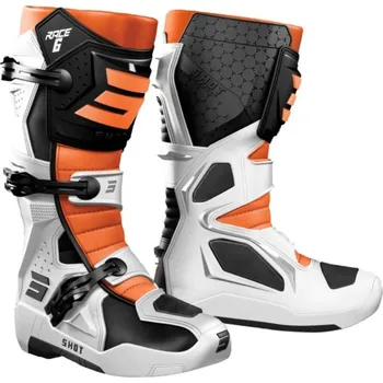 Moto obuv Shot Race 6 bílo-černo-oranžové 47