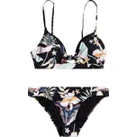 roxy Dámské dvoudílné plavky printed beach classics set anthracite praslin s - kvj7