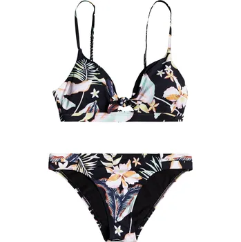 Dámské plavky roxy Dámské dvoudílné plavky printed beach classics set anthracite praslin s - kvj7
