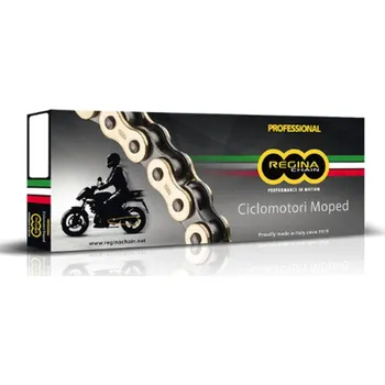 Řetězová sada pro motocykl REGINA hnací řetěz 428EB-ORO (124 článků) STREET do 125 ccm zlatá (126EB-ORO/013) (bez O-kroužků) (REGINA hnací řetěz 428EB-ORO (124 článků) STREET do 125 ccm zlatá (126EB-ORO/013) (bez O-kroužků))