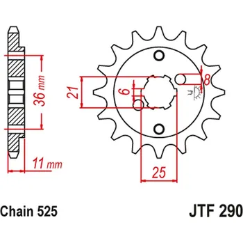 Řetězová sada pro motocykl JT řetězové kolo přední 290 14 HONDA XBR 500F 85-86 (29014JT) (řetěz 525) (-1) (JT řetězové kolo přední 290 14 HONDA XBR 500F 85-86 (29014JT) (řetěz 525) (-1))