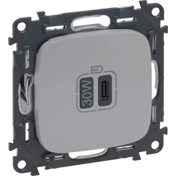 vypínač Valena ALLURE nabiječka USB C 30W barva hliník *755508 Legrand