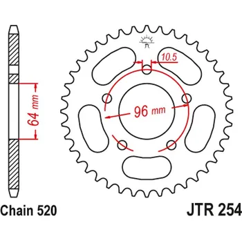 Řetězová sada pro motocykl JT rozeta 254 45 HONDA CBF 250 04-07 (25445JT) (řetěz 520) (JT rozeta 254 45 HONDA CBF 250 04-07 (25445JT) (řetěz 520))