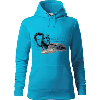 Dámská mikina Mikina - Jan Palach Barva: Modrá - tyrkysová (44), Velikost: M, Střih: Dámské