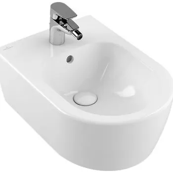 Bidet Villeroy & Boch Avento závěsný bidet s přepadem a otvorem pro baterii, rozměry 53x37x21,5 cm, sanitární porcelán, alpská bílá