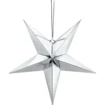 Partydeco - Závěsná papírová hvězda stříbrná 45 cm -