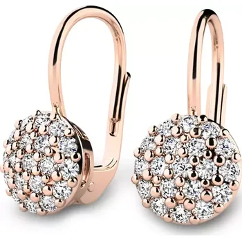 Náušnice Dámské náušnice růžové zlato 585/1000 přírodní diamant G/SI 10955-CV-DIA