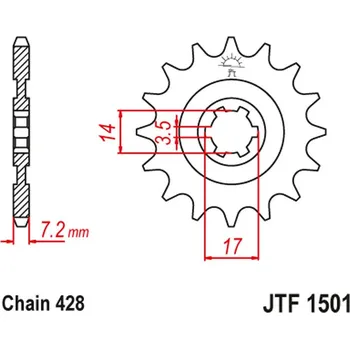 Řetězová sada pro motocykl JT řetězové kolo přední 2054 13 KAWASAKI KLT/KLF 110 84-88, KLX 140 08-20 (205413JT) (řetěz 428) (JT řetězové kolo přední 2054 13 KAWASAKI KLT/KLF 110 84-88, KLX 140 08-20 (205413JT) (řetěz 428))