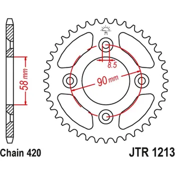 Řetězová sada pro motocykl JT rozeta 4463 37 HONDA CRF 50 04-20; XR 50 00-04 (446337JT) (řetěz420) (JT rozeta 4463 37 HONDA CRF 50 04-20; XR 50 00-04 (446337JT) (řetěz420))
