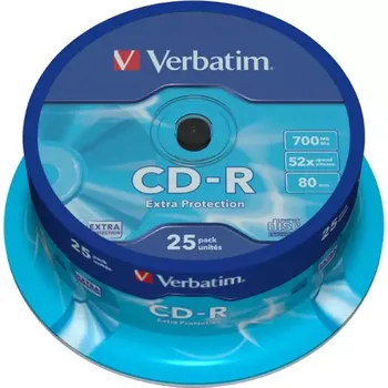 Ukládání dat Verbatim CD-R Extra Protection, 52x, 700MB, ( 25-pack) spindle