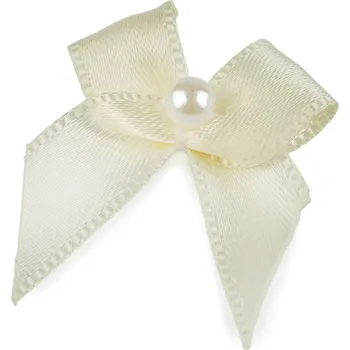 Saténová mašlička s perlou 30x35 mm