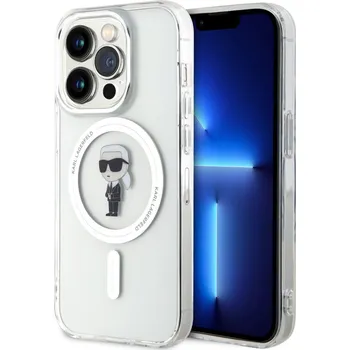 Náhradní kryt pro mobilní telefon Karl Lagerfeld IML Ikonik MagSafe zadní kryt pro iPhone 15 Pro Transparent