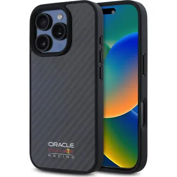 Náhradní kryt pro mobilní telefon Red Bull Carbon Shiny Logo MagSafe zadní kryt pro iPhone 16 Pro Black